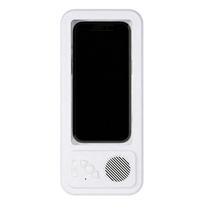 Waterproof Bathroom Phone Holder with Bluetooth Speaker Touchscreen Compatible Shower Phone Case Stand for Watching TV and Listening to Music One Size balta
