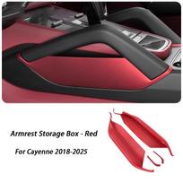 Car Center Console Gap Storage Box Phone Key Auto Armrest Organizer For Porsche Cayenne 2018 2019 2020 2021 2022 2023 2024 2025 raudona