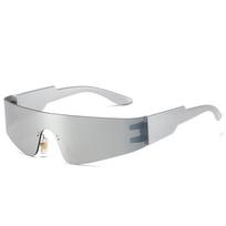 Steampunk No Frame Sun Glasses For Ladies For Gents One-Piece Athletic Goggle Stylish Y2k Sun Glasses Designer Mirror Colorful Eye Glasses As shown