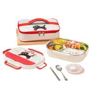 Leakproof Stainless Steel Lunch Box Portable Food Storage Box Sealed Food Container  Lunch Use raudona