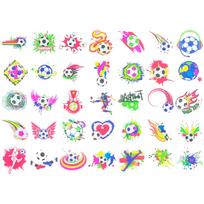 Temporary Glow In The Dark Soccer Tattoos Set Various Small Designs Safe Non Toxic Body Art Stickers For Kids And Adults One Size balta