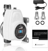 Smart Water Pressure Booster Pump with 1.5  NPT Adapter, 1  Inlet/Outlet | Auto On/Off Speed Adjustable 26 PSI 555 GPH 85W 24V DC Energy-Saving Quiet