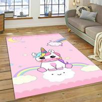 3D Mielas Vienaragis Animacinis Gyvūnas Kilimas Kilimas Namų Svetainei Miegamajam Sofai Durų Kilimėlis Dekoras, Vaikų Žaidimų Zonos Kilimas Neslystantis Grindų Kilimėlis 40x60cm