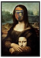 Mona Lisa scream poster black frame 21x30 cm