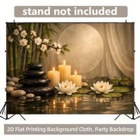 2D Yoga Meditation Backdrop Zen Bamboo Spa Party Photo Booth Background 47.2x31.5inch/120*80cm