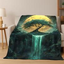 Tree of Life Nordic Mythology Yggdrasil Nature cartoon Flannel Blanket Soft Throw Blanket for Bedroom Living Room Bed Travel kid 75x90cm