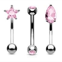 3PCS Heart Eyebrow Piercing Set Crystal Curved Barbell Piercing Flower Rook Earring Bulk CZ Star Eyebrow Ring Pack Daith Earring
