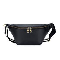 New leather fashion trend messenger bag fanny pack large capacity first layer cowhide simple breast bag casual shoulder bag women juoda