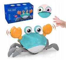 Uciekający Pełzający Krab Chodzący Zabawka Interaktywna Dla Dziecka Led Usb