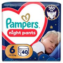 Pampers Night Pants Sauskelnės-Kelnaitės, 6, 40 vnt.