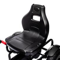 HOMCOM GoKart, pedalinė transporto priemonė, pedalinis automobilis su rankiniais stabdžiais, vaikiška transporto priemonė su reguliuojama sėdyne, pedalinė, keturratis 5-12 metų vaikams, lauko, juodas