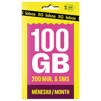 LABAS pakuotė 1 MĖNESIS 100GB + 200 MIN ir SMS