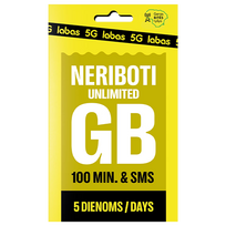 LABAS pakuotė NERIBOTI GB + 100 MIN. + 100 SMS