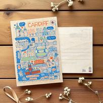 Julia Gash Wooden Postcard - Cardiff