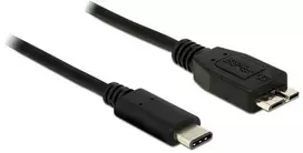 USB kabelis Delock USB-C - mikroUSB 1 m Juoda (83677)