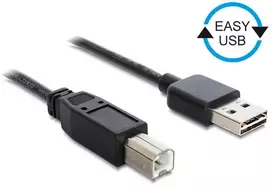 Delock Cable EASY-USB 2.0 A tipo kištukas > USB 2.0 B tipo kištukas 2 m juodas