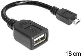 Delock kabelis USB micro-B kištukas > USB 2.0-A moteriškas OTG lankstus 15 cm