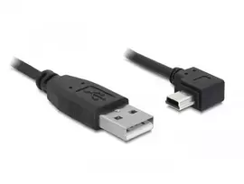 Delock kabelis USB 2.0-A kištukas > USB mini-B 5 kontaktų kištukas, kampuotas 1 m