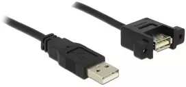 Delock Cable USB 2.0 A tipo kištukas > USB 2.0 A tipo lizdas, skirtas montuoti 1 m
