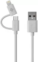 USB kabelis iBattz USB-A - Žaibas 1 m Balta (IB- CBL- LGN- WH)