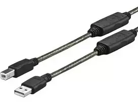 VivoLink USB laidas USB-A - micro-B 15 m juodas (PROUSBAB15)