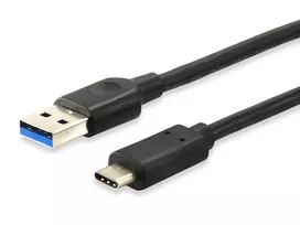 USB kabelis Equip USB-A - USB-C 0,5 m Juodas (128345)
