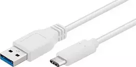 USB laidas MicroConnect USB-A - USB-C 2 m Balta (USB3.1CA2W)