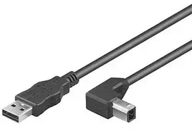 USB kabelis MicroConnect USB-A - USB-B 3 m Juodas (USBB3ANGLED)
