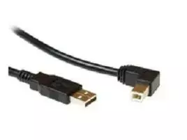 Kabelis USB MicroConnect USB-A - USB-B 2 m Juodas (USBAB2ANGLED2)