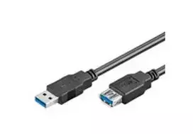 USB kabelis MicroConnect USB-A - USB-A 2 m Juodas (USB3.0AAF2B)