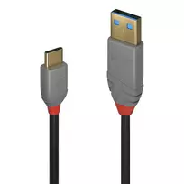 USB Kabelis - LINDY Anthra Line USB 2.0 Type A į C Laidas M/M, 1 m, Juodas