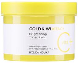 Veido tonikas, padeliai Holika Holika Gold Kiwi Vita C+, 140 ml, 80 vnt.