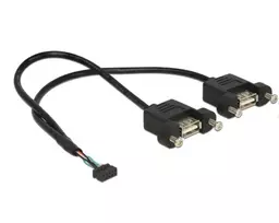 Delock USB zew. - USB wew., 0.25m, Juodas (84832)
