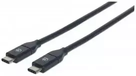 Manhattan 354899 USB kabelis 0,5 m 3.2 Gen 2 (3.1 Gen 2) USB C Juoda