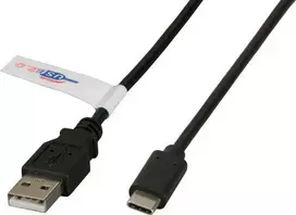 Efb Elektronik USB kabelis EFB USB-A - USB-C 1 m Juodas (K5258SW.1)