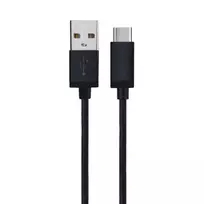 Xqisit kabelis Cotton USB C 3.0 juodos spalvos 1.8m 27749