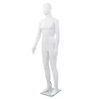 Vyriškas manekenas, stiklo pagr., blizgus baltas, 185cm