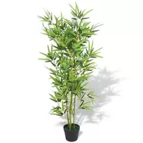 Dirbtinis bambuko augalas su vazonu, 120 cm, žalias
