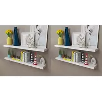 Sieninės lentynos, 4vnt., baltos, 100 cm