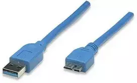 USB Manhattan USB-A - micro-B 2 m Mėlyna kabelis (325424)