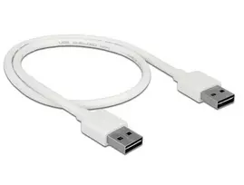 DELOCK kabelis EASY-USB 2.0 A tipo kištukas > EASY-USB 2.0 Type-A vyriškas 0,5 m baltas