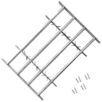 Reguliuojama apsauginė grotelė langams su 4 skersiniais, 500-650mm