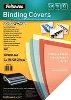 Fellowes PVC viršeliai, skaidrūs, A4, 300 mikronų, 100 vnt.