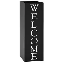 Stovas skėčiams, su užrašu Welcome, plieno, juodas