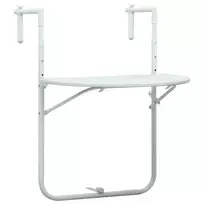 Pakabinamas balkono stalas, baltas, 60x64x83,5cm, plastikas