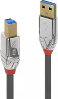 USB Kabelis - LINDY Cromo Line USB 3.0 Type A į B Laidas, M/M, 5Gbps, 5 m, Pilkas