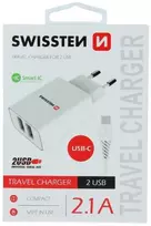 Swissten įkroviklis 2x USB-A 2.1 A (22053000)