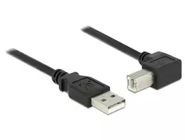 KABELIS USB-A(M)->USB-B(M) 2.0 2M KAMPINIS PRAWO JUODA DELOCK