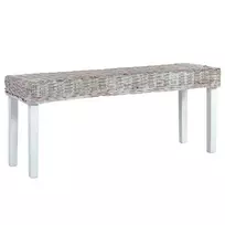 Suoliukas, baltas, 110cm, Kubu ratanas ir mango masyvas