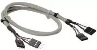 Inline Įmontuotas vidinis USB 2.0 prailginimo kabelis, 2 x 30 cm